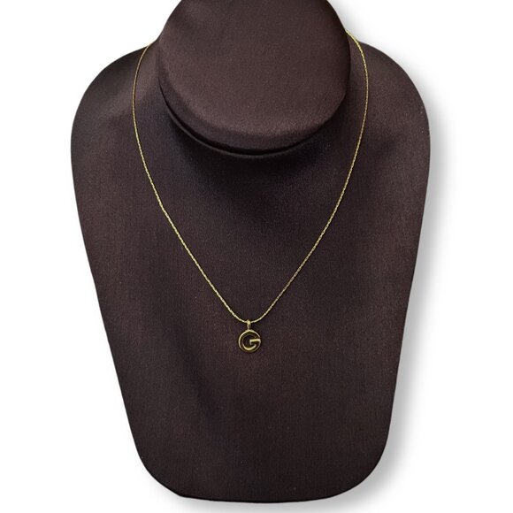 Vintage Givenchy 'G' Gold Necklace - Picture 1 of 6